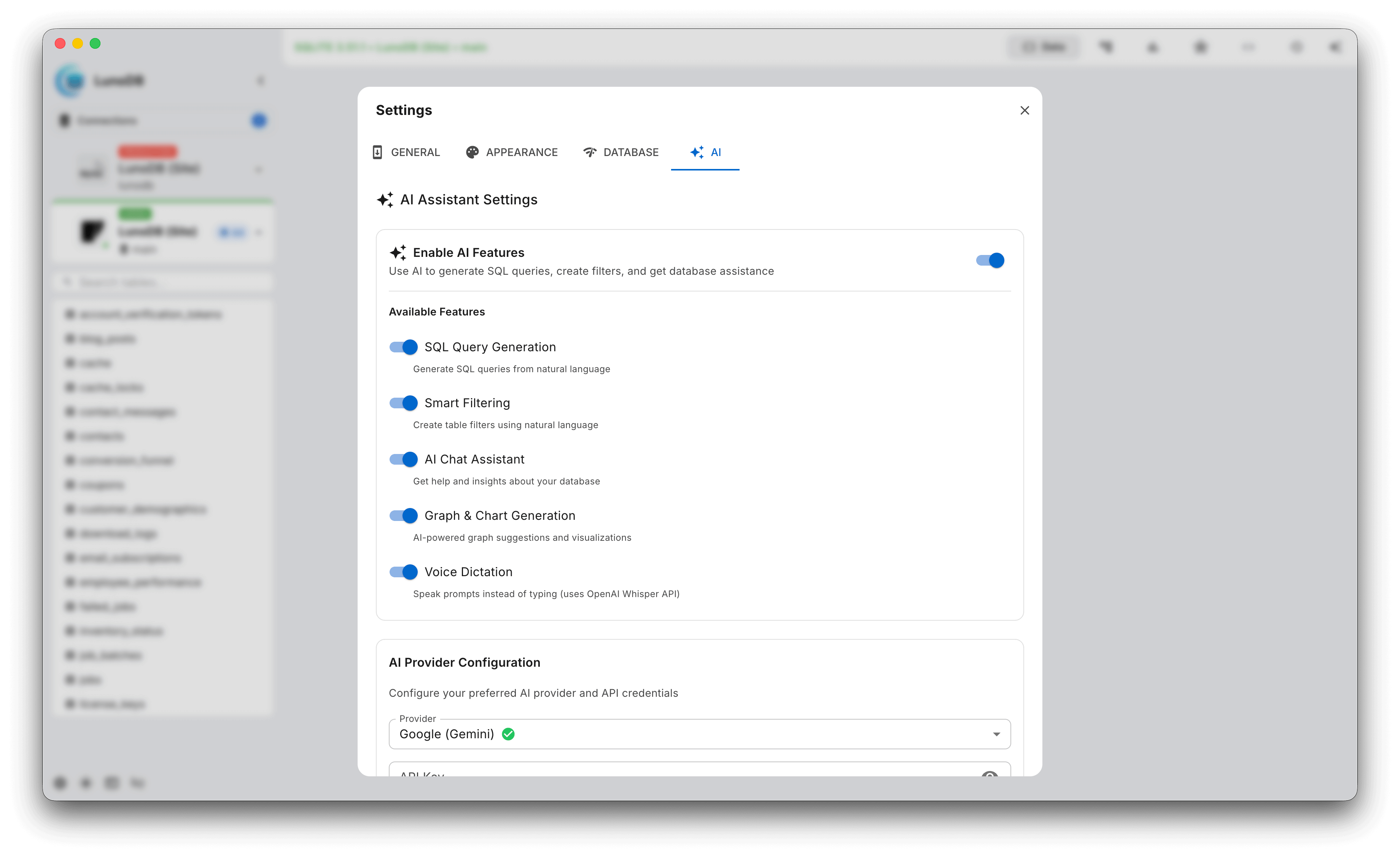 AI Configuration — light theme
